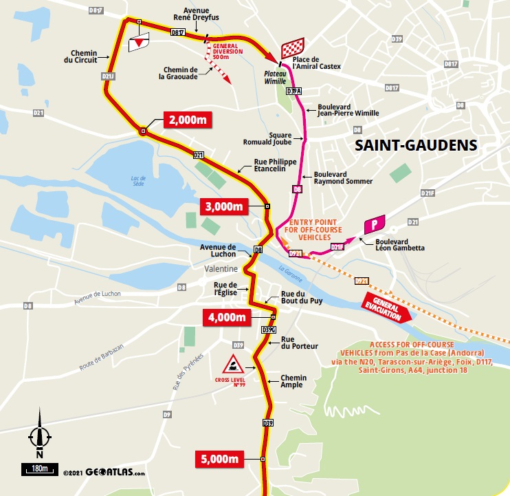 Streckenverlauf Tour de France 2021 - Etappe 16, letzte 5 km