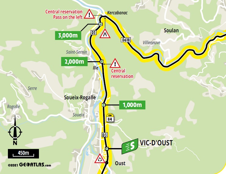 Streckenverlauf Tour de France 2021 - Etappe 16, Zwischensprint