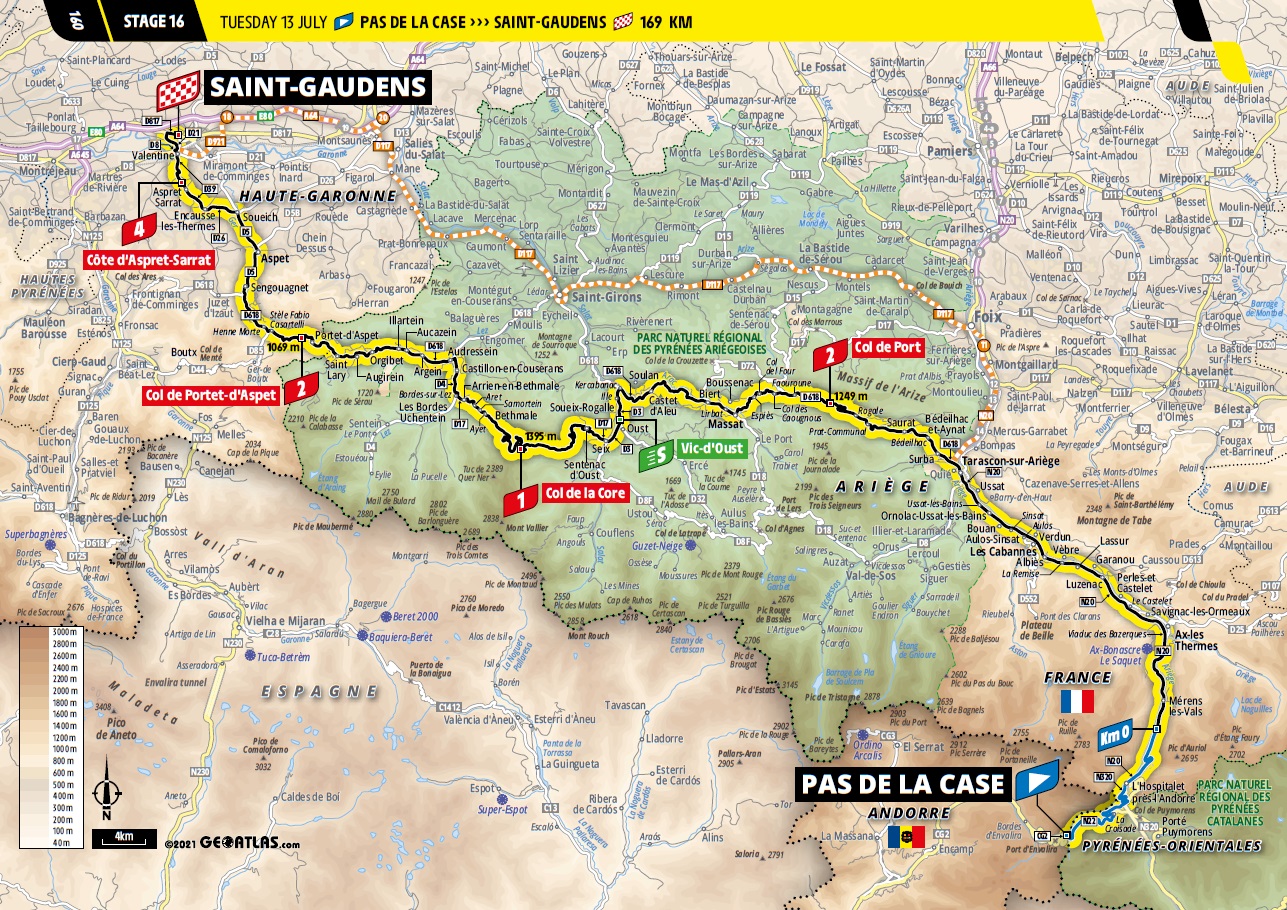 Streckenverlauf Tour de France 2021 - Etappe 16
