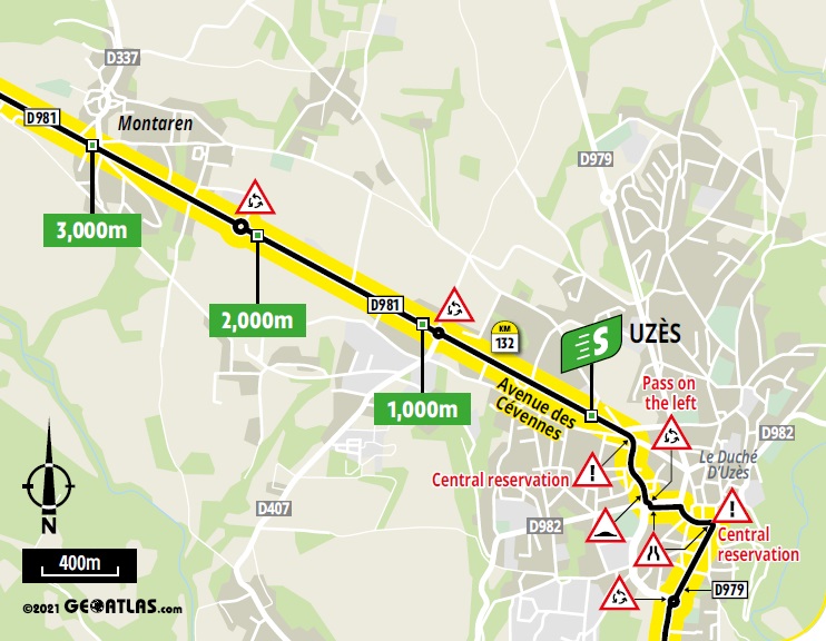 Streckenverlauf Tour de France 2021 - Etappe 12, Zwischensprint