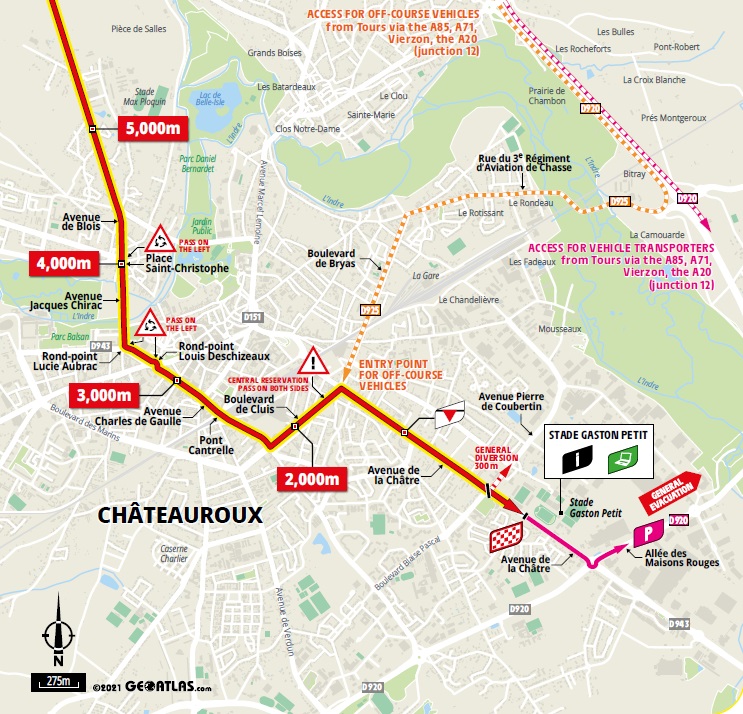 Streckenverlauf Tour de France 2021 - Etappe 6, letzte 5 km