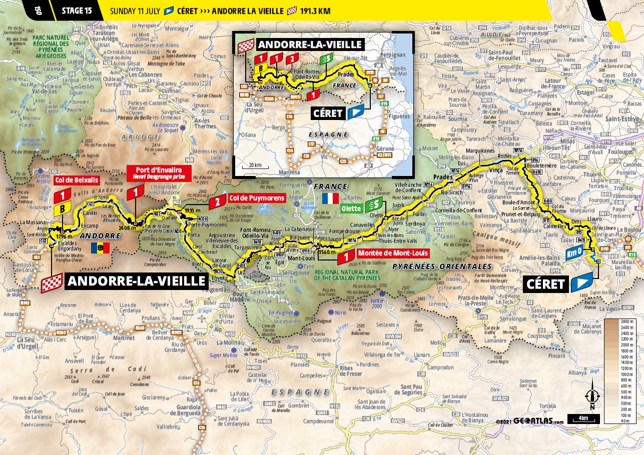 Streckenverlauf Tour de France 2021 - Etappe 15