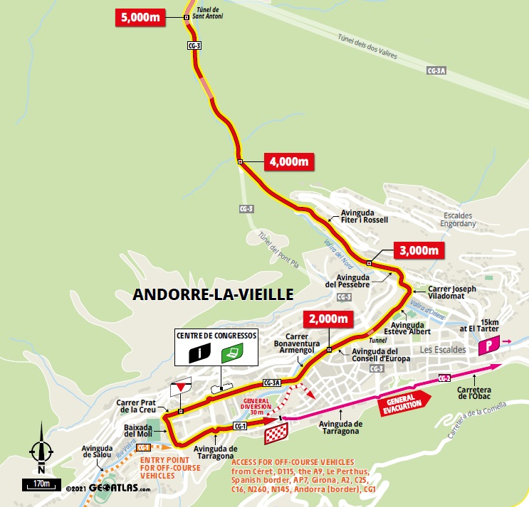 Streckenverlauf Tour de France 2021 - Etappe 15, letzte 5 km