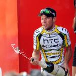 Zum dritten Mal bei diser Vuelta konnte Mark Cavendish bei der Siegerehrung den Korken knallen lassen (Foto: Veranstalter)