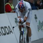 Tour de Romandie -Prolog in Martigny - der britische Meister Bradley Wiggins kurz vorm Ziel