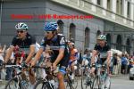 Tour de Suisse - 3. Etappe - Fabian Cancellara, Heinrich Haussler und Jens Voigt kurz nach dem Start in Brig-Glis