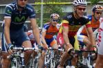 Eneco-Tour 5. Etappe - der Belgische Meister Philippe Gilbert kurz nach dem Start in Genk