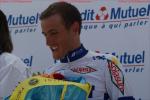 Tour de l'Ain 5. Etappe - auch Jerome Coppel ist bei der Siegerehrung in Lelex bester Laune