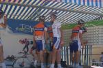 Tour de l'Ain 5. Etappe - der Fhrende in der Nachwuchswertung, Daan Olivier, und seine Teamkollegen vom Rabobank Continental Team bei der Einschreibung in St. Claude