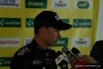 Der Sieger der Tour de Romandie, Christopher Froome, bei der abschlieenden Pressekonferenz