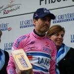 Johann Tschopp im Bergtrikot bei der Tour de Romandie 2014