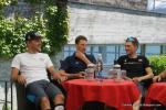 Matthias Brndle - Martin Elmiger und Dries Devenyns bei der Pressekonferenz vor dem Start der Tour de Suisse