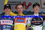 Das Podium der 68. Ö-Tour: Gesamtsieger Jan Hirt, flankiert von Guillaume Martin (li.) und Patrick Schelling (re.) (Foto: cyclinginside)