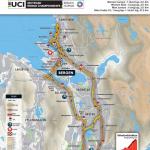Strecken der Straen-Weltmeisterschaft 2017 in Bergen: Einzelzeitfahren Frauen Elite und Nachwuchs