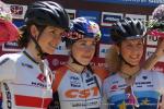 Podium der Damen beim Cross Country Weltcup in Albstadt