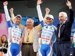 Gilberto Simoni, Pino Buda,  Alessandro Bertolini, Gianni Savio,  91. Giro d\'Italia, 11. Etappe, Foto: Sabine Jacob