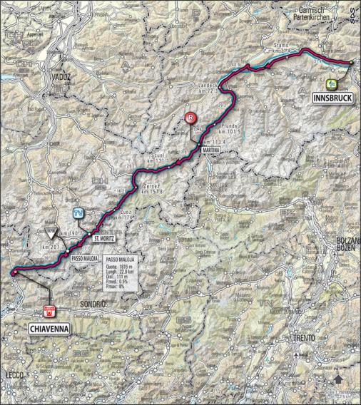 Streckenverlauf Giro dItalia 2009 - Etappe 7