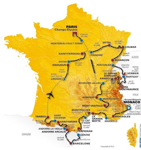 Tour de France - bersichtskarte