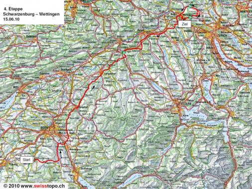 Streckenverlauf Tour de Suisse 2010 - Etappe 4