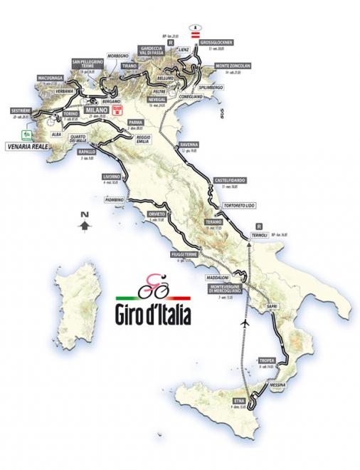 Streckenverlauf Giro dItalia 2011