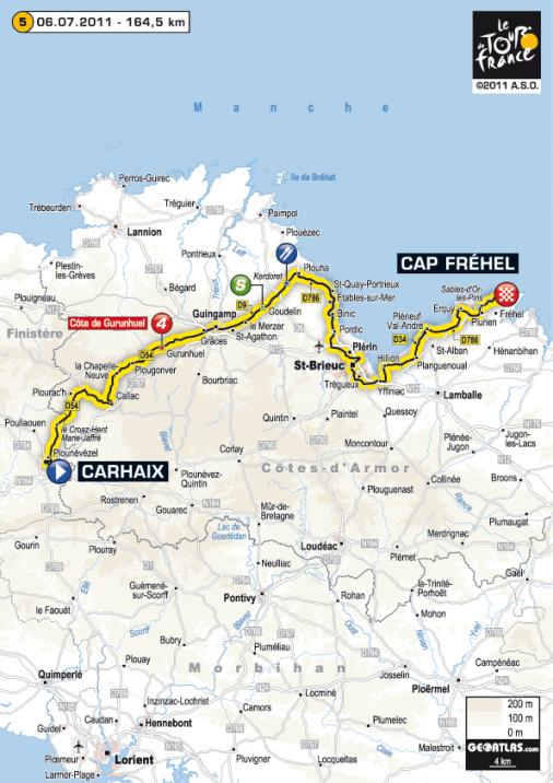 Streckenverlauf Tour de France 2011 - Etappe 5