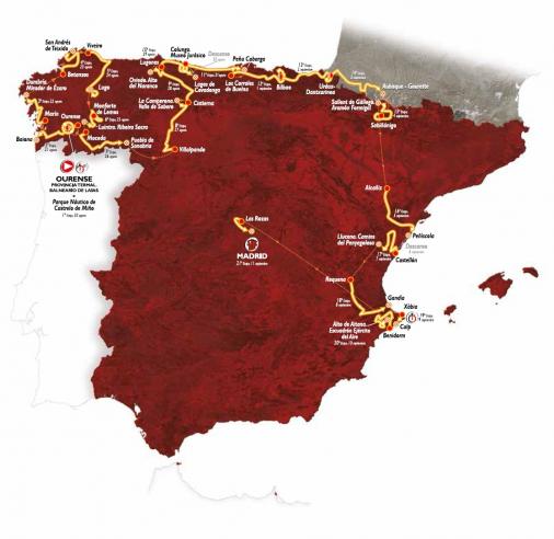 Streckenverlauf Vuelta a Espaa 2016