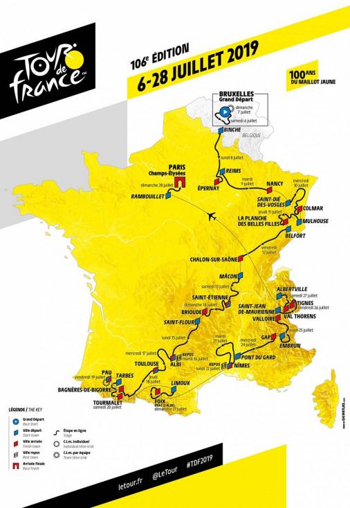 Prsentation Tour de France 2018: Streckenkarte